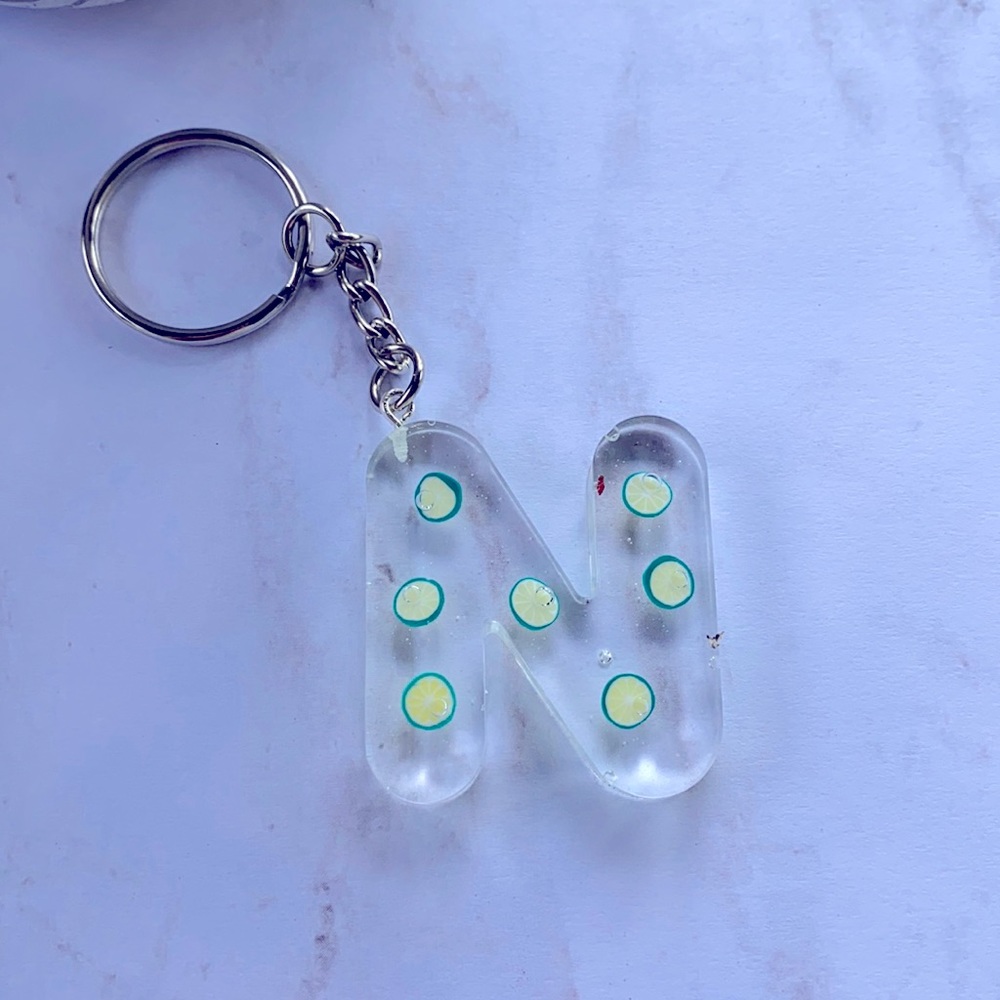 Handmade letter initial. Letter N. Lime pieces! Bundle and save Read description